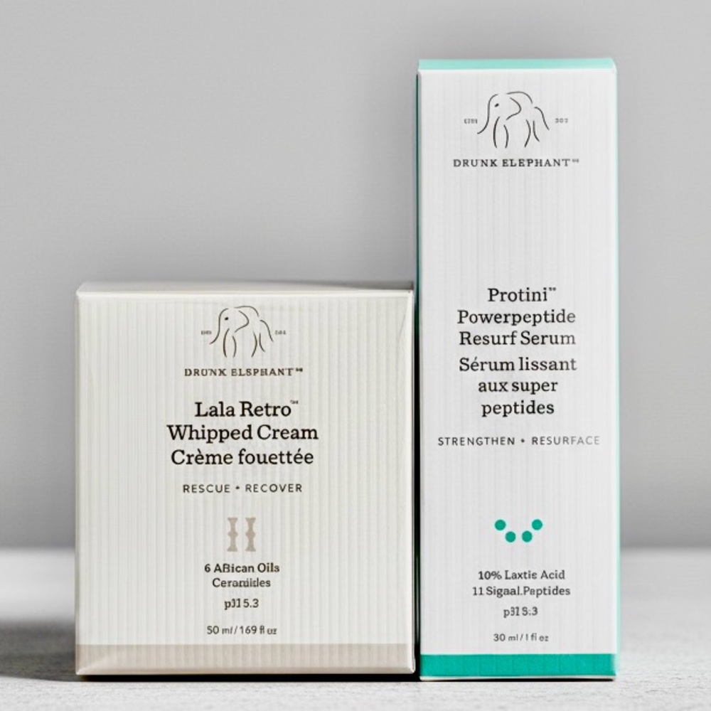 🆕 DRUNK ELEPHANT DUO SET OF 2 - LALA RETRO & PROTINI RESURF SERUM